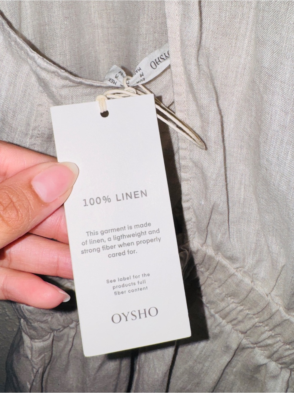 NEW OYSHO Casual Sleeveless Cross Back Linen Cream Stretchy Waist Pocket Romper - Picture 5 of 12